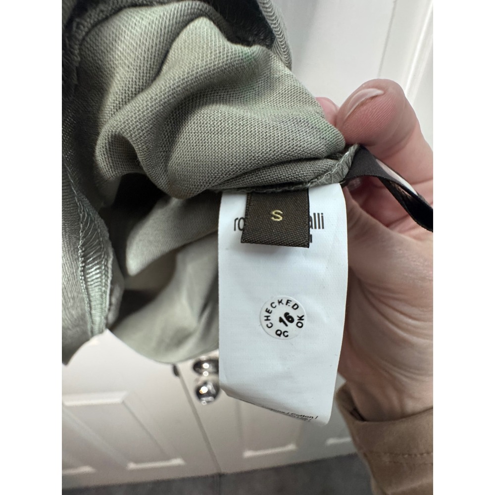 NWOT Roberto Cavalli Mens T Shirt Size S Green Graphic Logo Tee Designer‎ Top - Picture 6 of 9